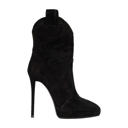 Women's Giuseppe Zanotti Pointy Suede Black Boots- '20s