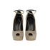 Women's Taupe Suede Platform Pumps with Ankle Closure - '20s