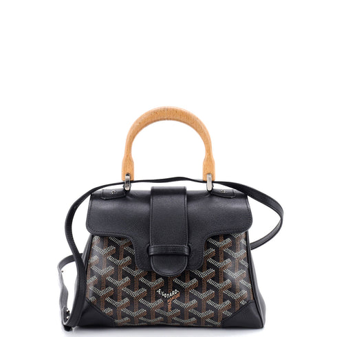 Saigon Top Handle Bag Coated Canvas with Leather Mini