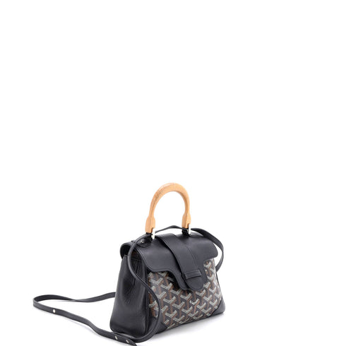 Saigon Top Handle Bag Coated Canvas with Leather Mini