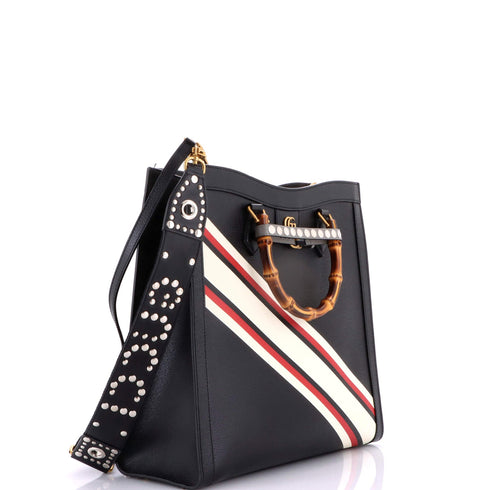 Diana NM Bamboo Handle Tote Printed Leather Large