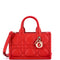 Book Tote with Strap Macrocannage Quilt Calfskin Mini