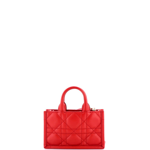 Book Tote with Strap Macrocannage Quilt Calfskin Mini