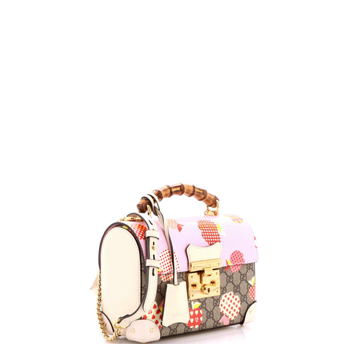 Padlock Bamboo Shoulder Bag Printed GG Coated Canvas Small