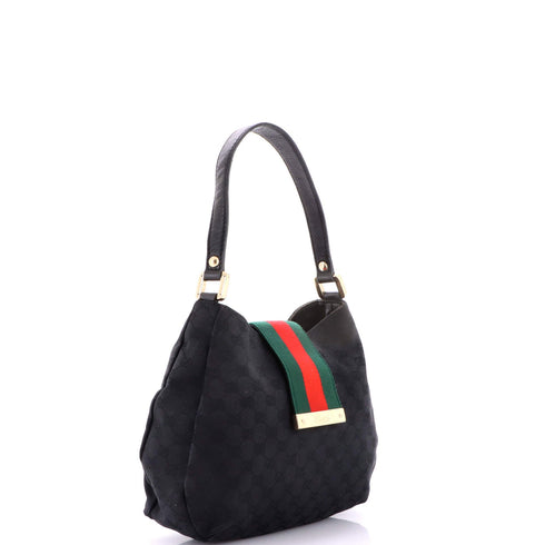 New Ladies Web Hobo GG Canvas Medium