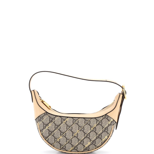 Ophidia Half Moon Bag Print GG Coated Canvas Mini