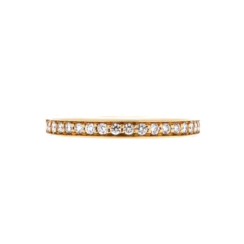 Lock Ring 18K Yellow Gold with Pave Diamonds