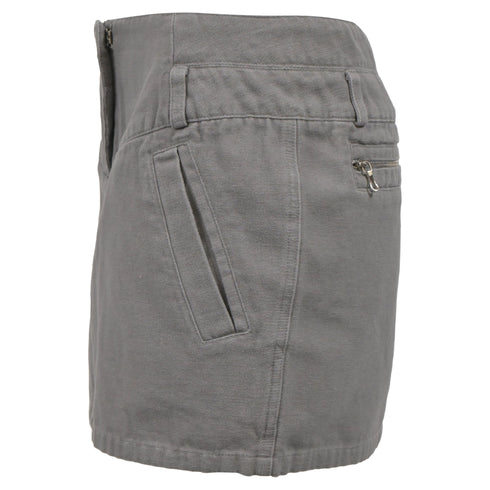 Women's IRO Mini Pencil Skirt in Grey Cotton