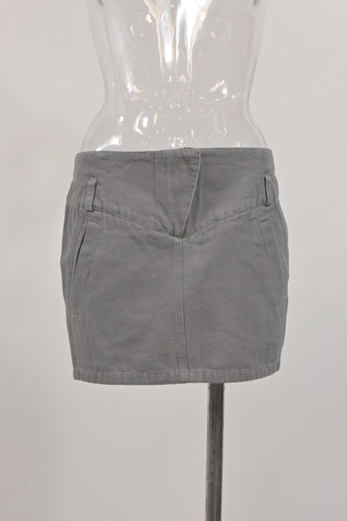 Women's IRO Mini Pencil Skirt in Grey Cotton