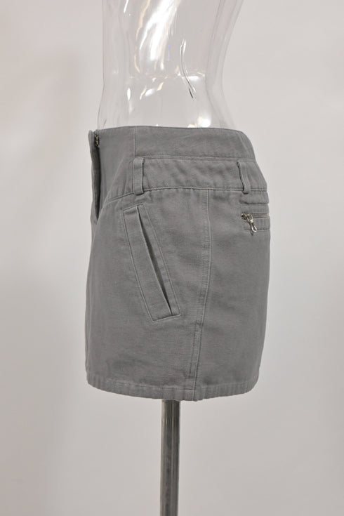 Women's IRO Mini Pencil Skirt in Grey Cotton