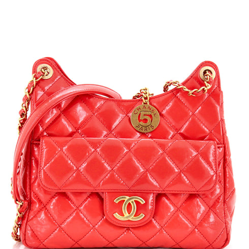Wavy CC Hobo Quilted Crumpled Calfskin Medium