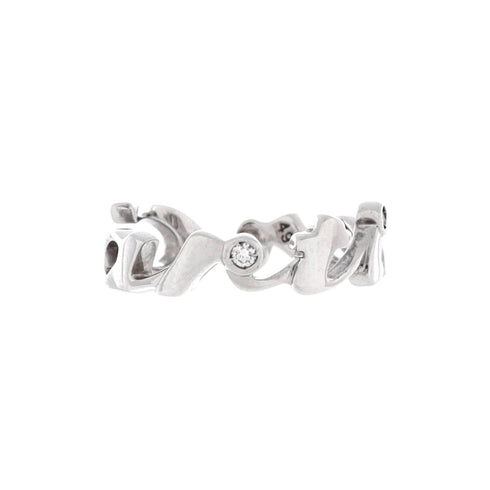 Signature 3 Diamonds Ring 18K White Gold with Diamonds