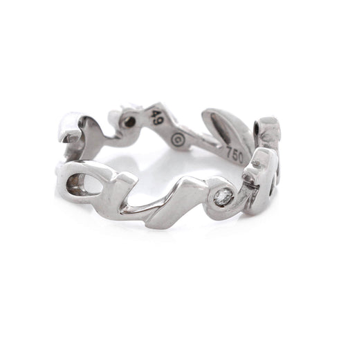 Signature 3 Diamonds Ring 18K White Gold with Diamonds