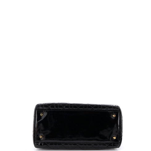 Lady Dior Bag Cannage Quilt Patent Medium