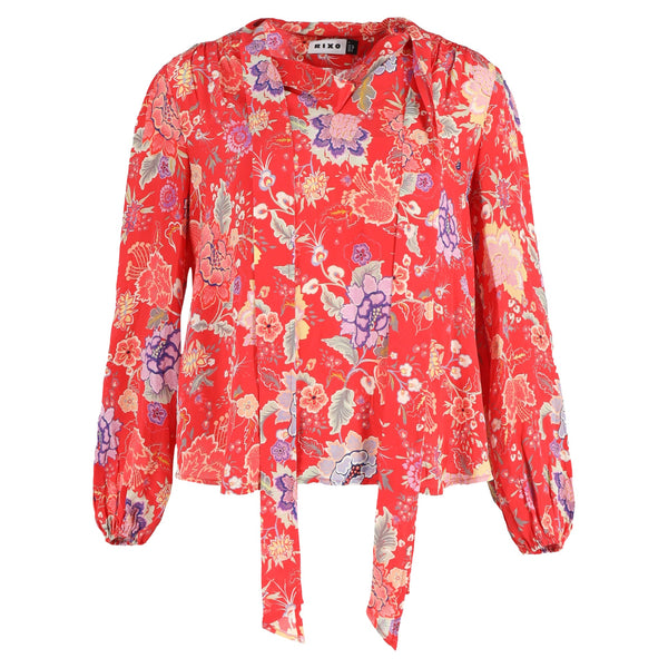 Women's Rixo Azra Blouse in Red Viscose