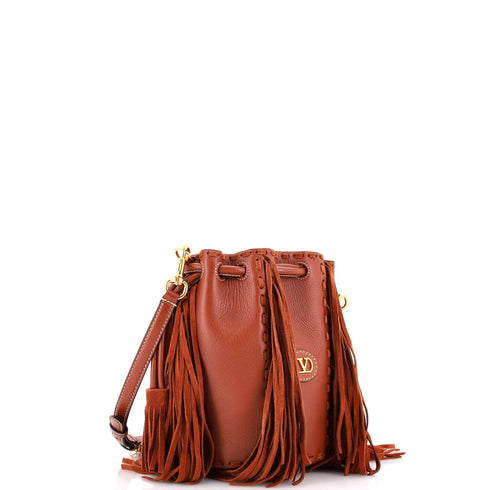 Nellcote Bucket Bag Leather with Suede Small