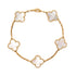 Vintage Alhambra 5 Motifs Bracelet 18K Yellow Gold and Mother of Pearl