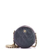 Round Clutch with Chain Quilted Iridescent Caviar Mini