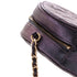 Round Clutch with Chain Quilted Iridescent Caviar Mini