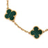 Vintage Alhambra 5 Motifs Bracelet 18K Yellow Gold and Malachite
