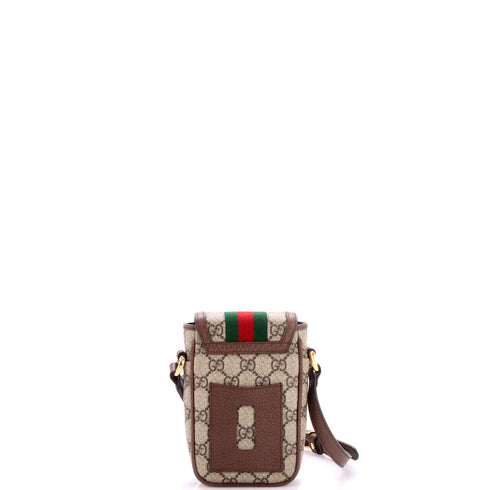 Ophidia Flap Phone Holder Crossbody Bag GG Coated Canvas