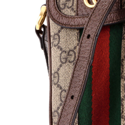 Ophidia Flap Phone Holder Crossbody Bag GG Coated Canvas