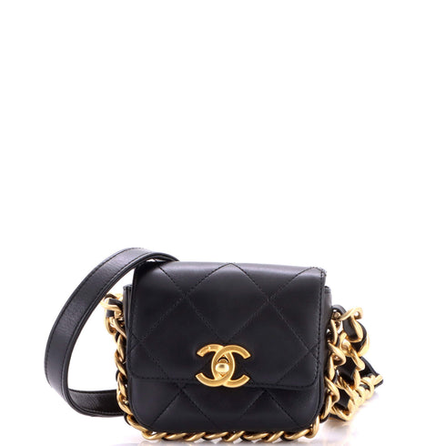 Framing Chain Flap Bag Quilted Calfskin Mini