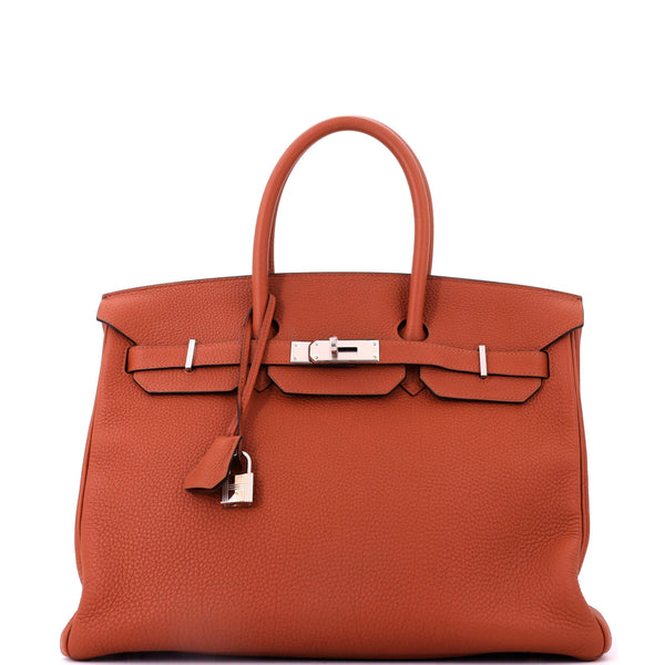 Birkin Handbag Cuivre Togo with Palladium Hardware 35
