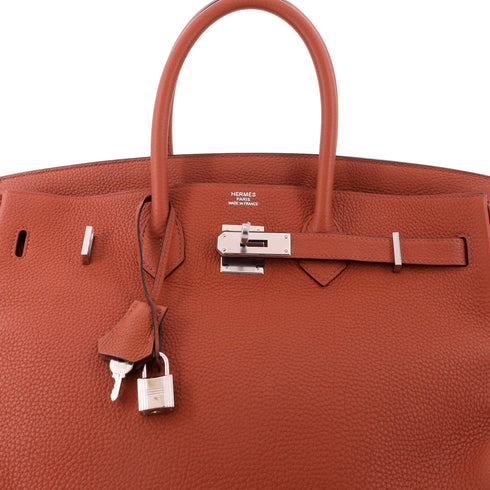 Birkin Handbag Cuivre Togo with Palladium Hardware 35