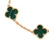 Vintage Alhambra 5 Motifs Bracelet 18K Yellow Gold and Malachite