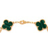 Vintage Alhambra 5 Motifs Bracelet 18K Yellow Gold and Malachite