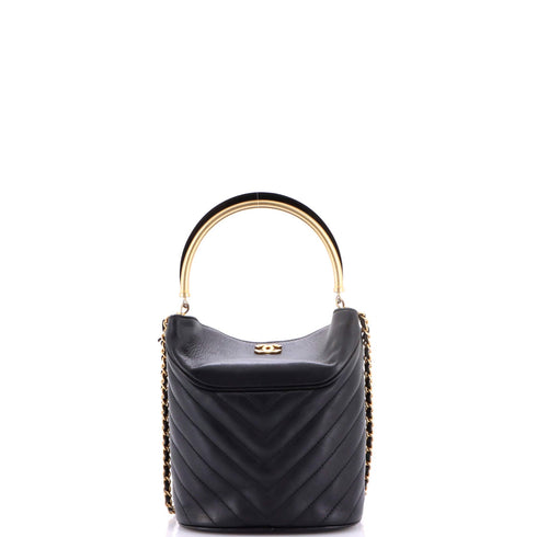 Handle with Chic Bucket Bag Chevron Lambskin