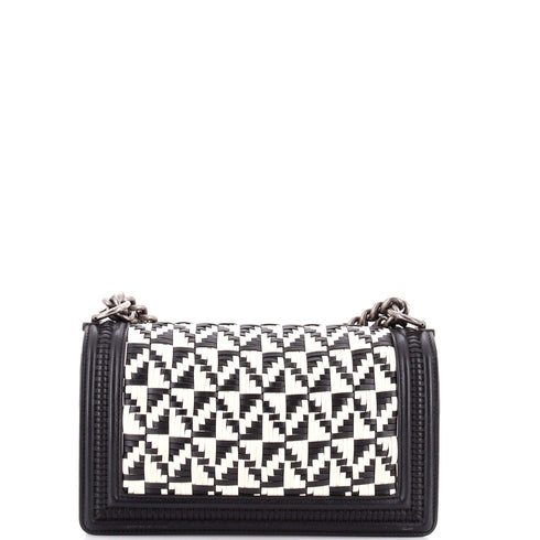 Boy Flap Bag Woven Calfskin Old Medium