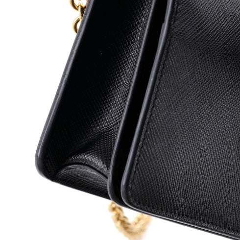 Wristlet Wallet on Chain Saffiano Leather Mini