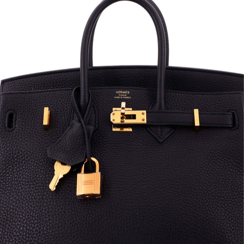 Birkin Handbag Noir Togo with Rose Gold Hardware 25