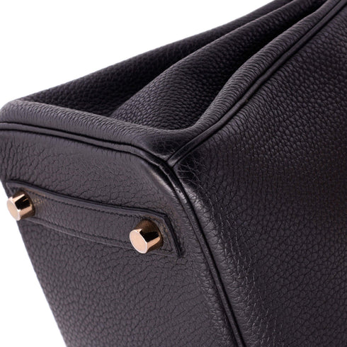 Birkin Handbag Noir Togo with Rose Gold Hardware 25