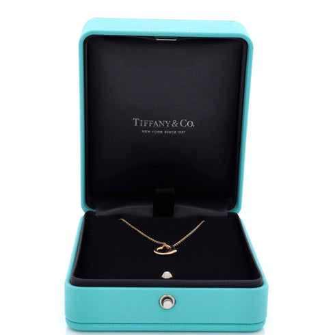 Elsa Peretti Open Heart Pendant Necklace 18K Rose Gold 11mm