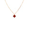 Sweet Alhambra Pendant Necklace 18K Rose Gold and Carnelian