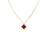 Sweet Alhambra Pendant Necklace 18K Rose Gold and Carnelian