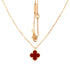 Sweet Alhambra Pendant Necklace 18K Rose Gold and Carnelian