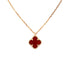 Sweet Alhambra Pendant Necklace 18K Rose Gold and Carnelian