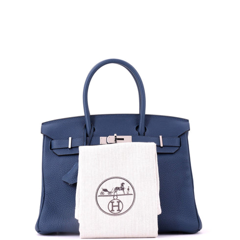 Birkin Handbag Deep Blue Togo with Palladium Hardware 30