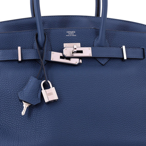 Birkin Handbag Deep Blue Togo with Palladium Hardware 30