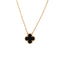 Vintage Alhambra Pendant Necklace 18K Yellow Gold and Onyx