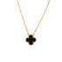 Vintage Alhambra Pendant Necklace 18K Yellow Gold and Onyx