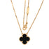 Vintage Alhambra Pendant Necklace 18K Yellow Gold and Onyx