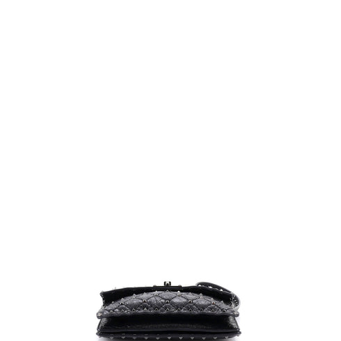 Rockstud Spike Flap Shoulder Bag Quilted Leather Small