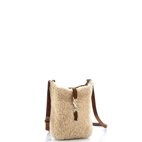 Le 5 a 7 Vertical Shoulder Bag Shearling with Suede