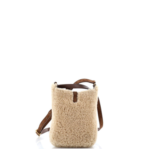 Le 5 a 7 Vertical Shoulder Bag Shearling with Suede