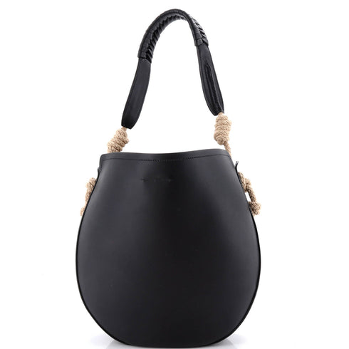 Tambour Shoulder Bag Leather with Rope Detail